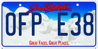 SD license plate 0FPE38