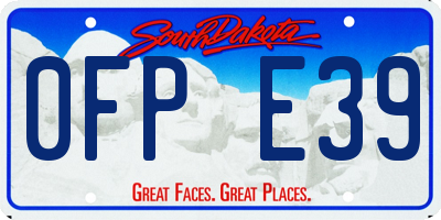 SD license plate 0FPE39