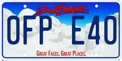 SD license plate 0FPE40