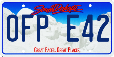 SD license plate 0FPE42