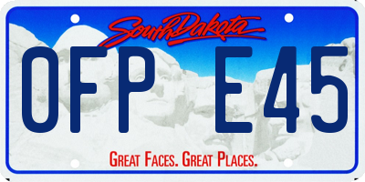 SD license plate 0FPE45