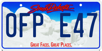 SD license plate 0FPE47