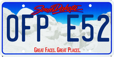 SD license plate 0FPE52