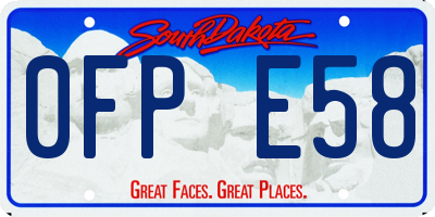 SD license plate 0FPE58