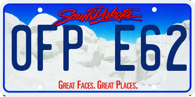 SD license plate 0FPE62