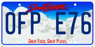 SD license plate 0FPE76