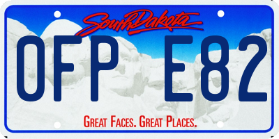 SD license plate 0FPE82