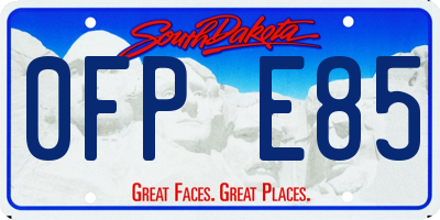 SD license plate 0FPE85