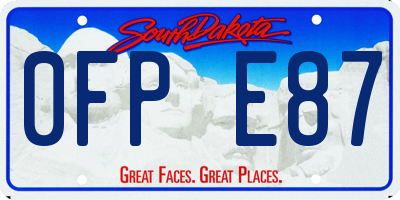 SD license plate 0FPE87