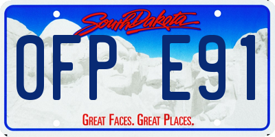 SD license plate 0FPE91