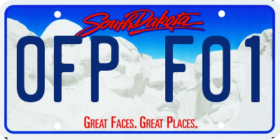 SD license plate 0FPF01