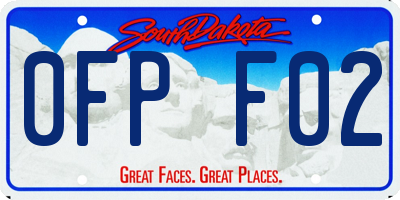 SD license plate 0FPF02