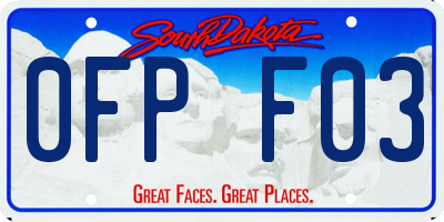 SD license plate 0FPF03