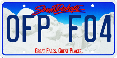 SD license plate 0FPF04