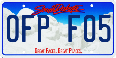 SD license plate 0FPF05