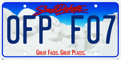 SD license plate 0FPF07