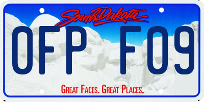 SD license plate 0FPF09