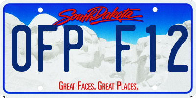 SD license plate 0FPF12
