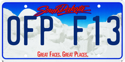 SD license plate 0FPF13