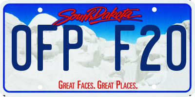SD license plate 0FPF20
