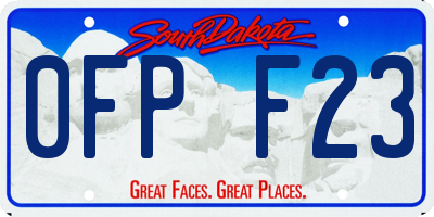 SD license plate 0FPF23