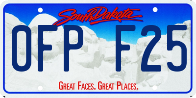 SD license plate 0FPF25
