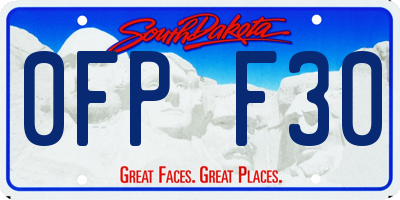 SD license plate 0FPF30