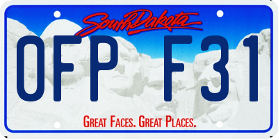 SD license plate 0FPF31