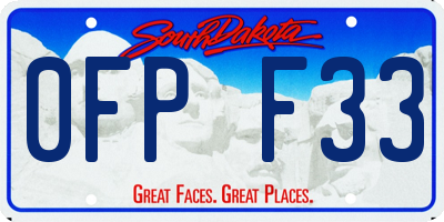 SD license plate 0FPF33