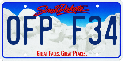 SD license plate 0FPF34