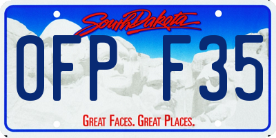 SD license plate 0FPF35