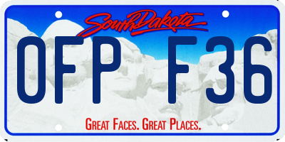 SD license plate 0FPF36