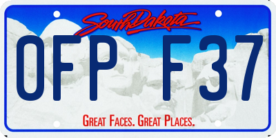 SD license plate 0FPF37