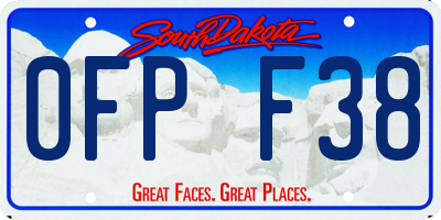 SD license plate 0FPF38
