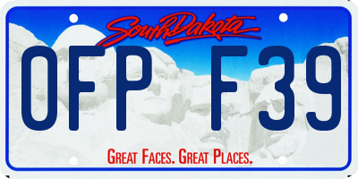 SD license plate 0FPF39