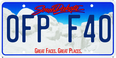 SD license plate 0FPF40