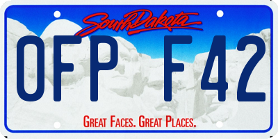 SD license plate 0FPF42