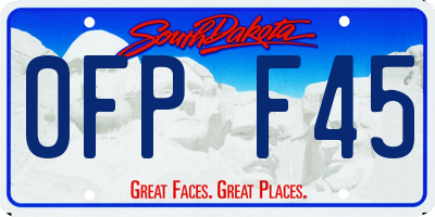 SD license plate 0FPF45