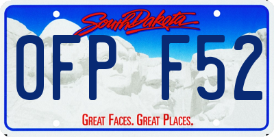SD license plate 0FPF52
