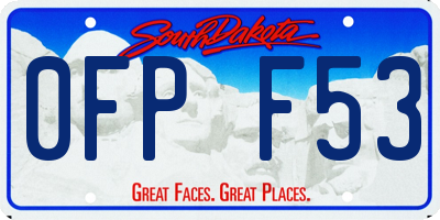 SD license plate 0FPF53