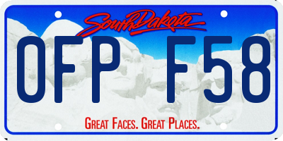 SD license plate 0FPF58