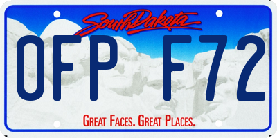 SD license plate 0FPF72