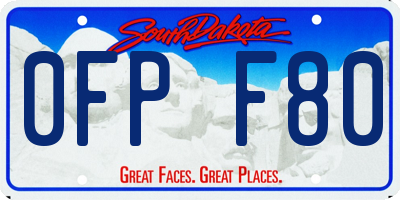 SD license plate 0FPF80