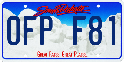 SD license plate 0FPF81