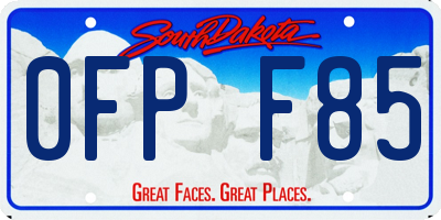 SD license plate 0FPF85