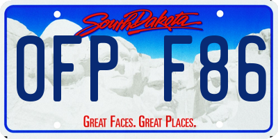 SD license plate 0FPF86