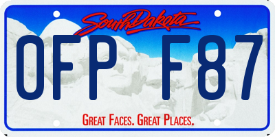 SD license plate 0FPF87