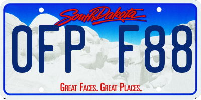 SD license plate 0FPF88