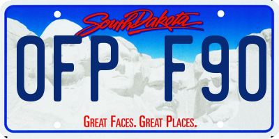 SD license plate 0FPF90