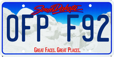 SD license plate 0FPF92